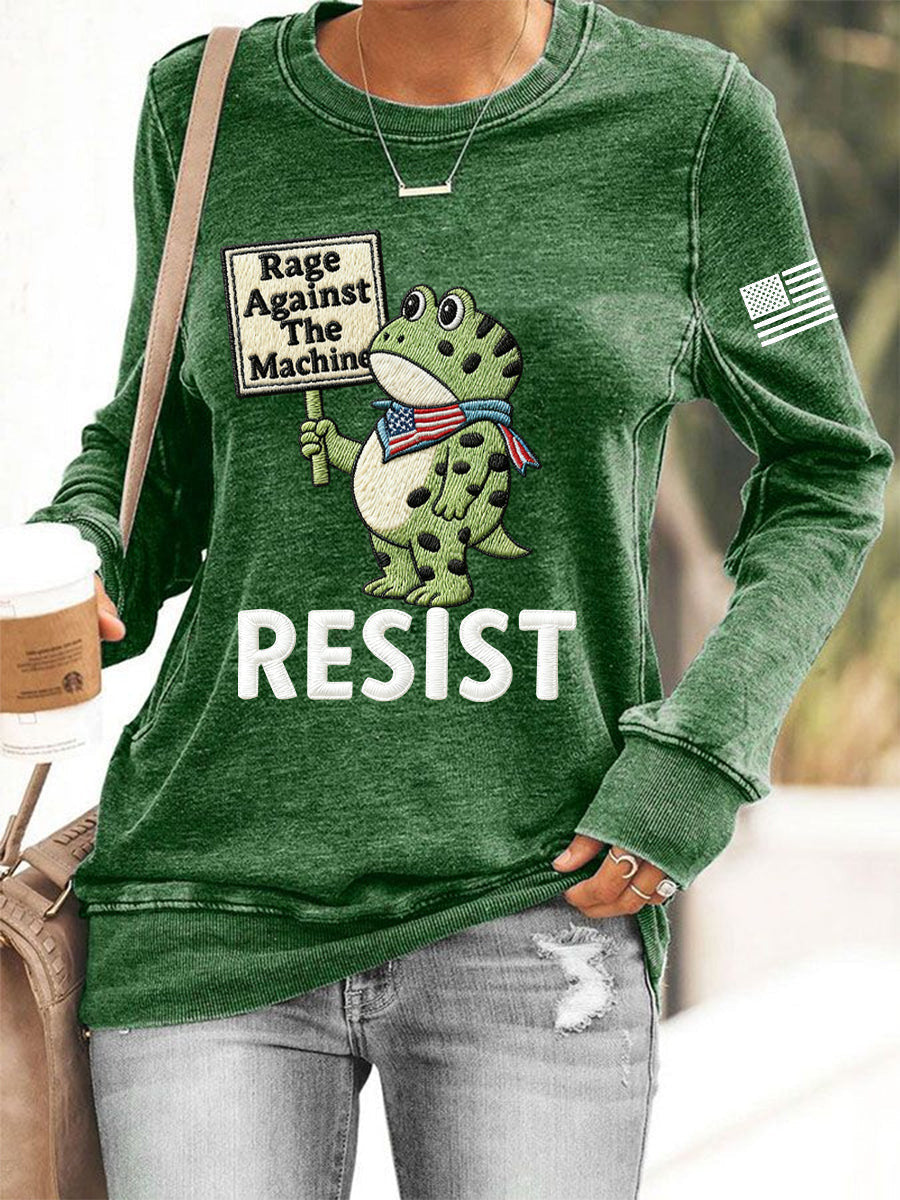 Portland Frog Resist Sweatshirt Portland Frog Against ICE Sweatshirt No Kings In America Merch - Lilybirchmarket