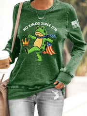 Portland Frog Resist Sweatshirt Portland Frog NO KINGS SINCE 1776 Sweatshirt No Kings In America - Lilybirchmarket