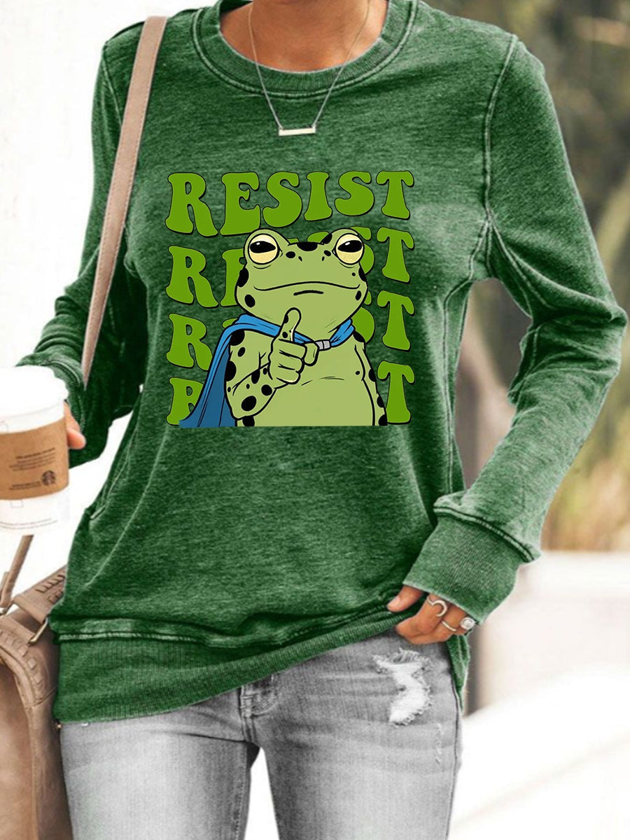 Portland Frog Resist Sweatshirt Resist Frog Sweatshirt No Kings In America Merch - Lilybirchmarket