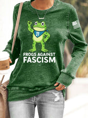 Portland Frog Resist Sweatshirt Resist Frogs Against Fascism Sweatshirt No Kings In America Merch - Lilybirchmarket