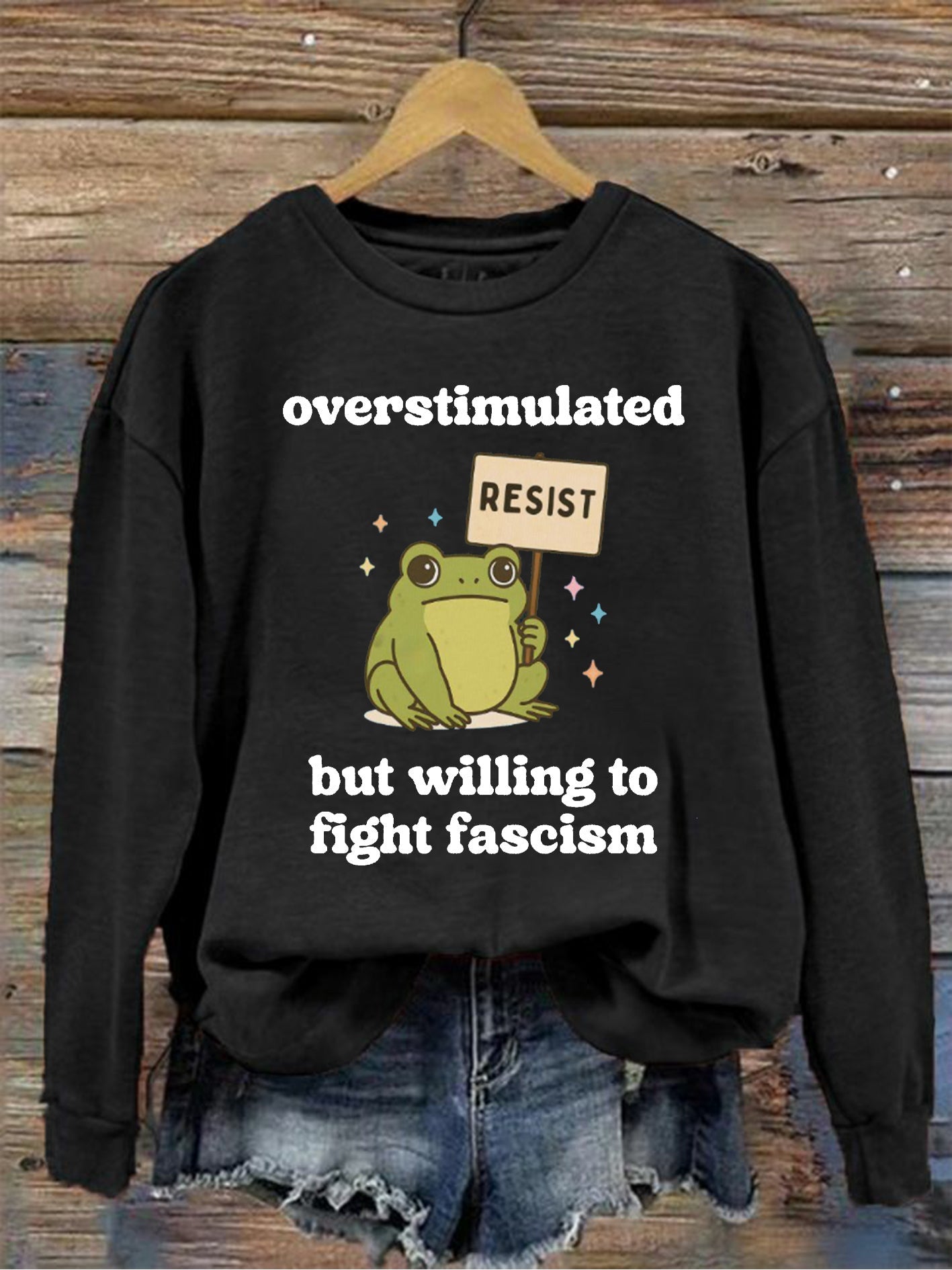 Portland Frog Sweatshirt 8647 Resist Portland Frog Sweatshirt No Kings Merch - Lilybirchmarket