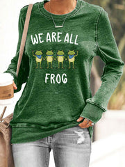 Portland Frog Sweatshirt We Are All Frog Sweatshirt No Kings In America Merch Mother Gifts - Lilybirchmarket