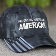 Pro God Pro Life Pro Gun American Embroidered Camo Hat Mens Patriotic Hat Gun Lovers Gifts - Lilybirchmarket