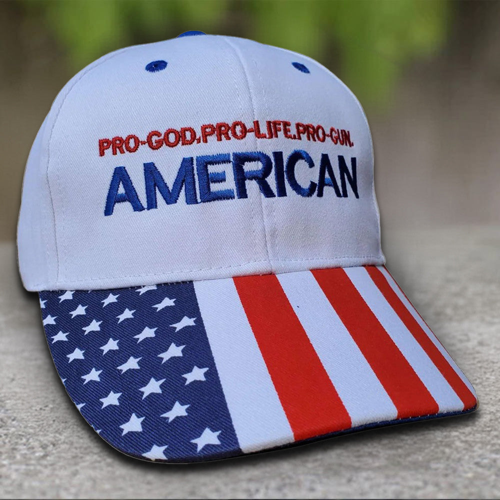 Pro God Pro Life Pro Gun American Embroidered Hat Patriotic Hat Gifts For Gun Lovers - Lilybirchmarket