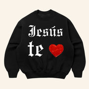Proclai Merch Jesus Te Ama Black Sweatshirt Christmas Gifts For Christian - Lilybirchmarket