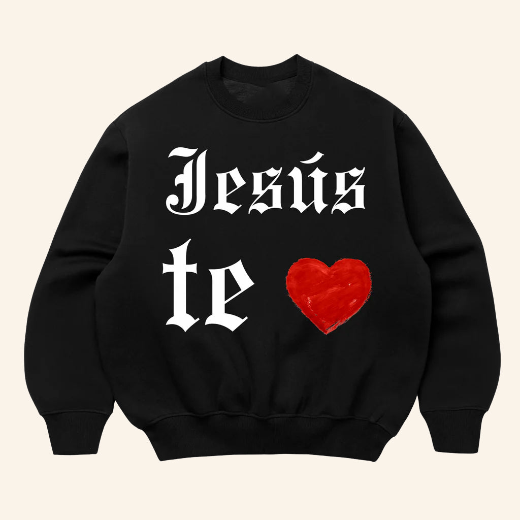 Proclai Merch Jesus Te Ama Black Sweatshirt Christmas Gifts For Christian - Lilybirchmarket