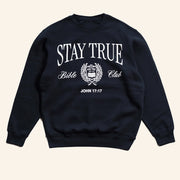 Proclamation Coalition Merch Stay True X Bible Club Crewneck Sweatshirt Gifts For Dad - Lilybirchmarket