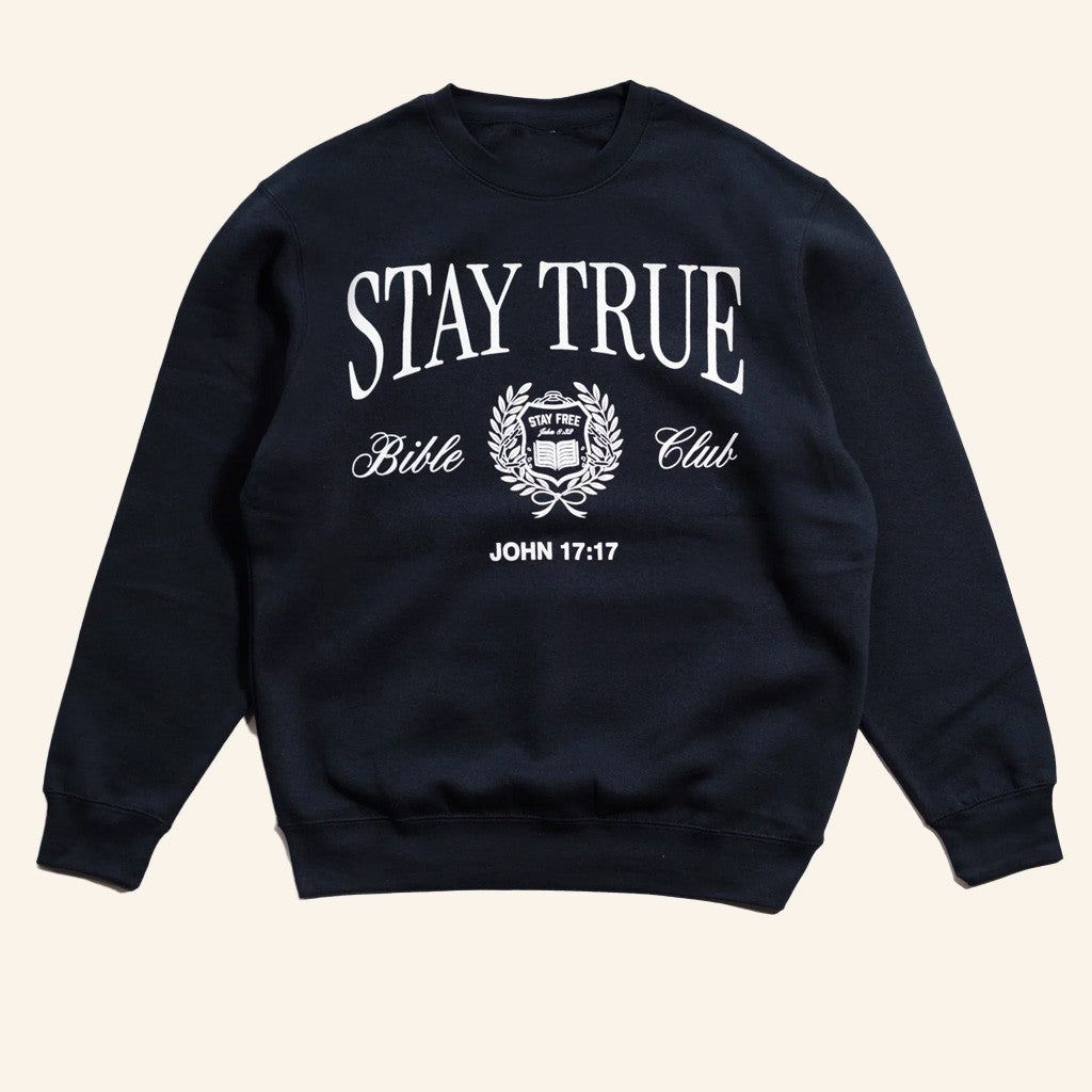 Proclamation Coalition Merch Stay True X Bible Club Crewneck Sweatshirt Gifts For Dad - Lilybirchmarket