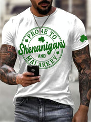  Prone to Shenanigans And Malarkey T-Shirt St Patricks Day Clothes Men St Paddy's Day Gifts - TradiViet
