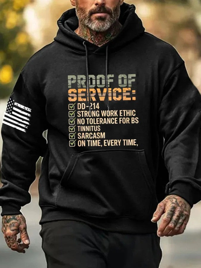 Proof Of Service Hoodie DD214 US Veteran Merch Gifts For Patriots For Dad - Lilybirchmarket