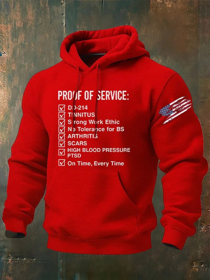 Proof Of Service Hoodie US DD214 Veteran Apparel Merch Gifts For Retired Military - Lilybirchmarket