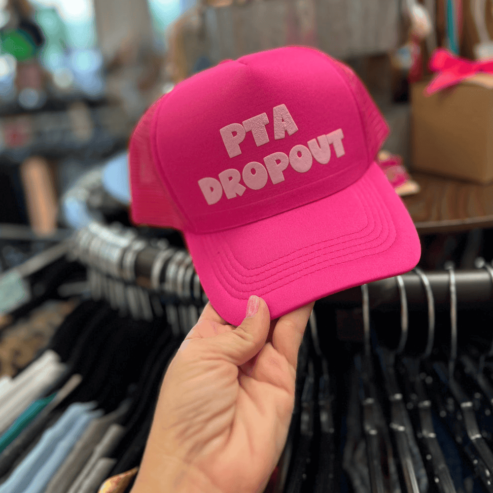 PTA Dropout Pink Trucker Hat Embroidered Gift Idea for Wife Casual Street Hat - Lilybirchmarket