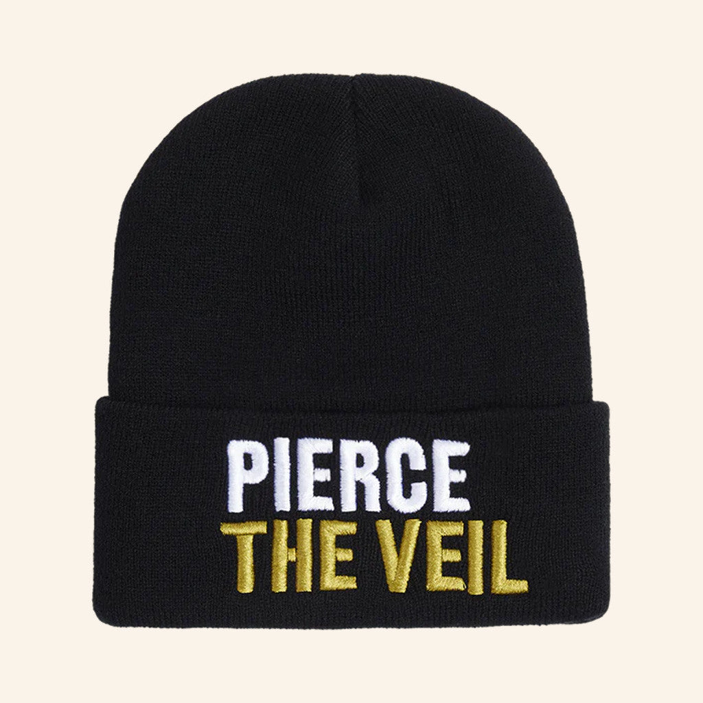 PTV Merch Pierce The Devil Logo Beanie Embroidered Birthday Gift For Rock Fans - Lilybirchmarket