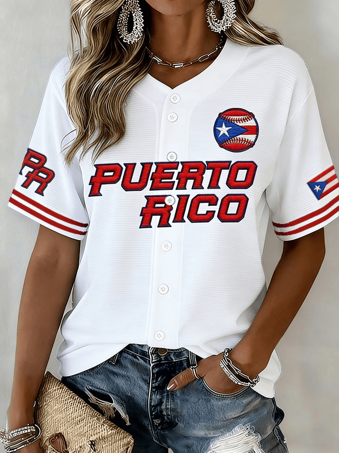  Puerto Rico World Baseball Classic 2026 Jersey Game Day Baseball Apparel WBC 2026 Merch Women's - TradiViet