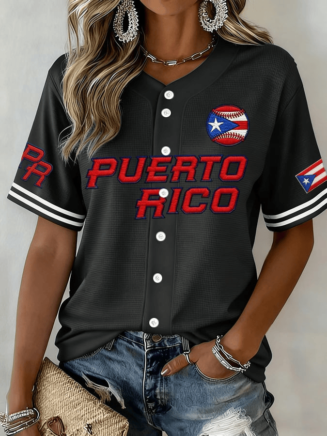  Puerto Rico World Baseball Classic 2026 Jersey Game Day Baseball Apparel WBC 2026 Merch Women's - TradiViet