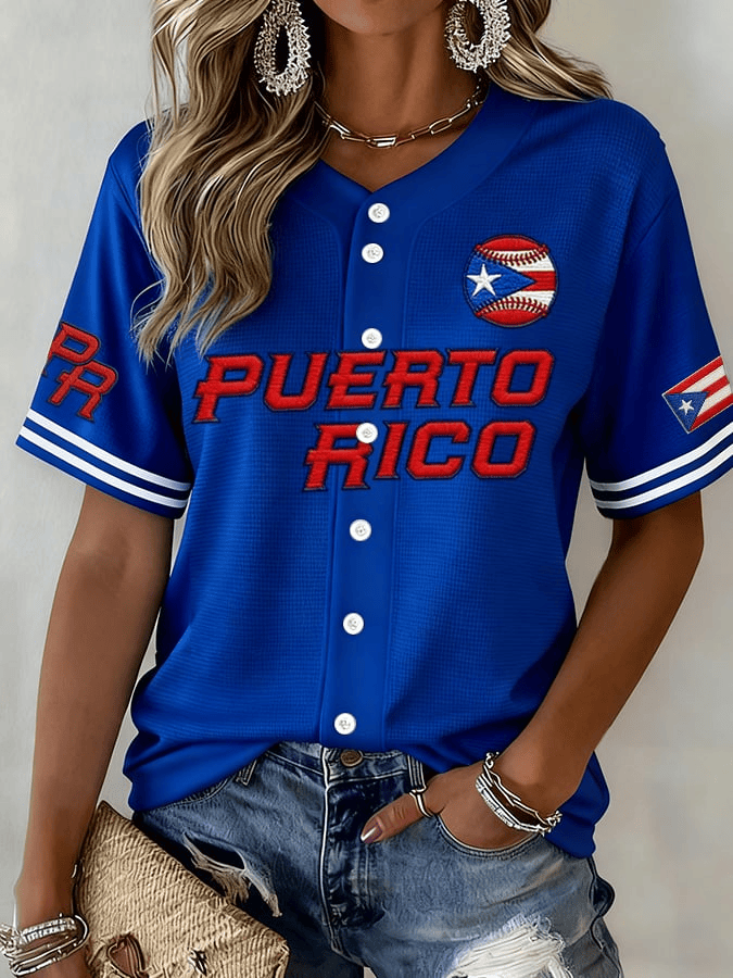  Puerto Rico World Baseball Classic 2026 Jersey Game Day Baseball Apparel WBC 2026 Merch Women's - TradiViet