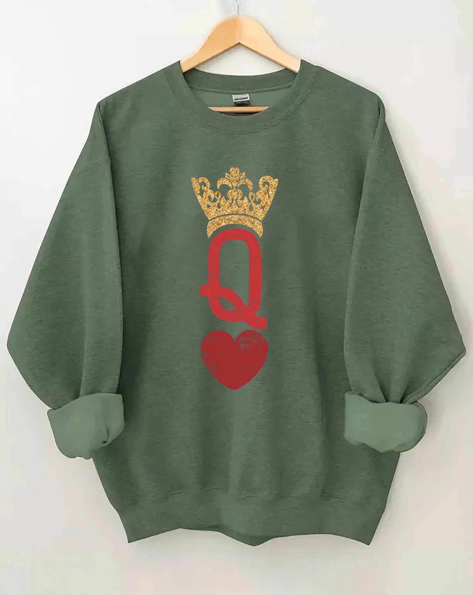 Queen Of Hearts Sweatshirt Best Anniversary Gifts For Her Father's Day Gift for Dad - Lilybirchmarket