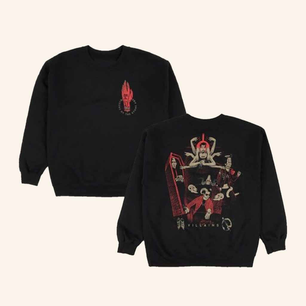 Queens Of The Stone Age Merch Villains Black Sweatshirt Xmas Gift Ideas For Men - Lilybirchmarket