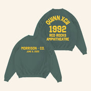 Quinn XCII Merch Red Rocks 2025 Collegiate Crewneck Sweatshirt Gifts For Music Lovers - Lilybirchmarket