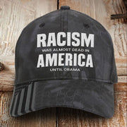 Racism Was Almost America Unitil Obama Embroidered Hat Mens Patriotic Hat Gifts For Dad - Lilybirchmarket