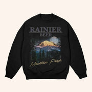 Rainier Brewing Company Merch Twilight Peaks Rainier Black Sweatshirt Xmas Presents For Men - Lilybirchmarket