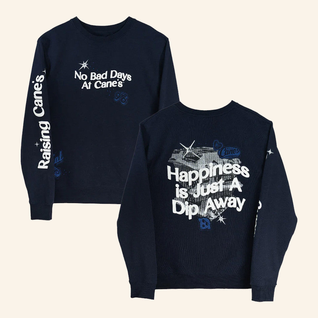 Raising Canes Merch Happiness Is Just a Dip Away Sweatshirt Christmas Ideas For Mom - Lilybirchmarket