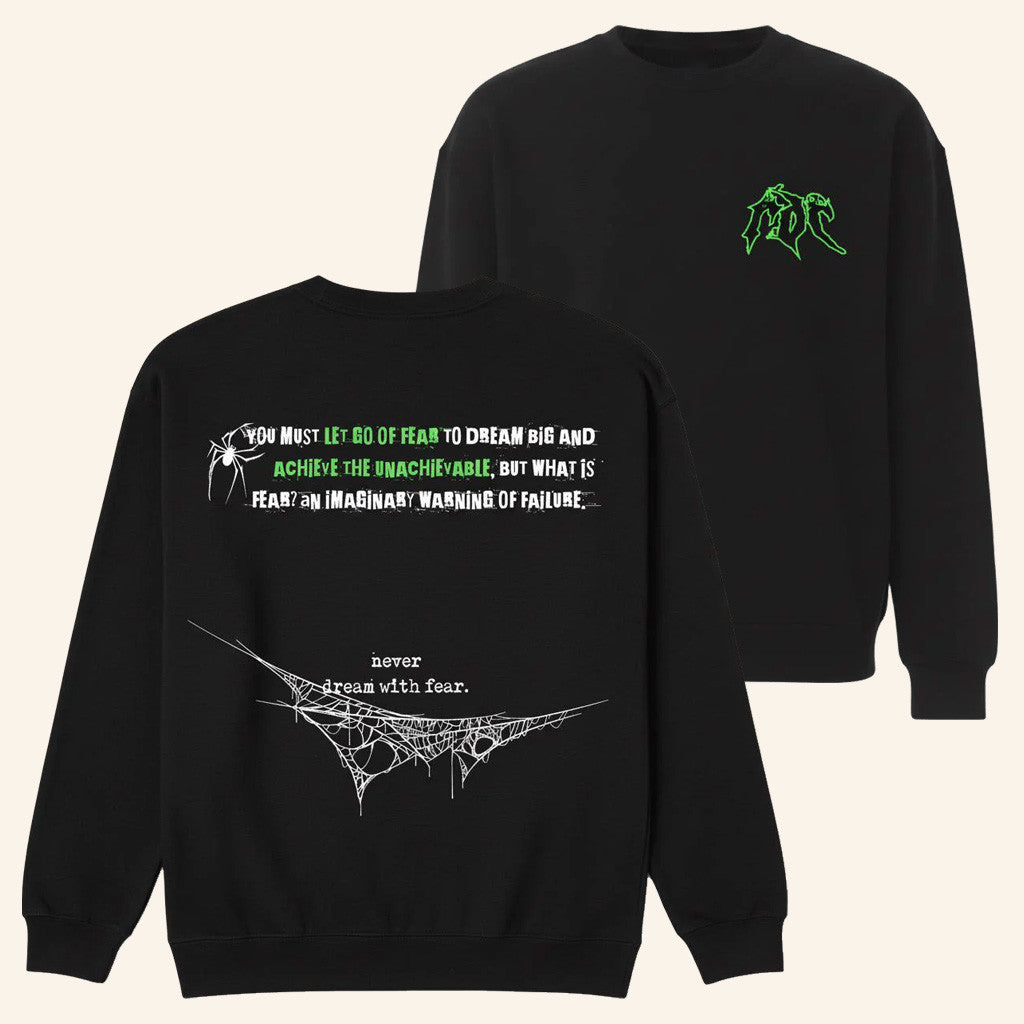 RDCWorld Merch Never Dream With Fear Sweatshirt Spooky Clothing Halloween Gifts Ideas - Lilybirchmarket
