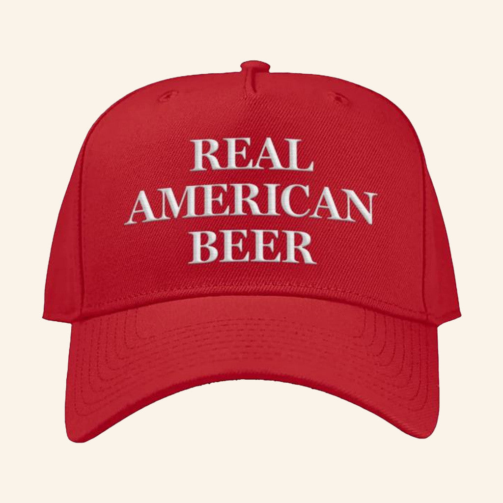Real American Beer Merch America's Red Hat Embroidered Gifts For Father - Lilybirchmarket