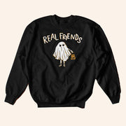 Real Friends Merch Og Ghost Crewneck Sweatshirt Gifts For Halloween - Lilybirchmarket
