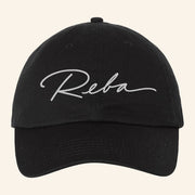 Reba Merch Embroidered Reba Script Black Hat Cool Gifts For Music Lovers - Lilybirchmarket