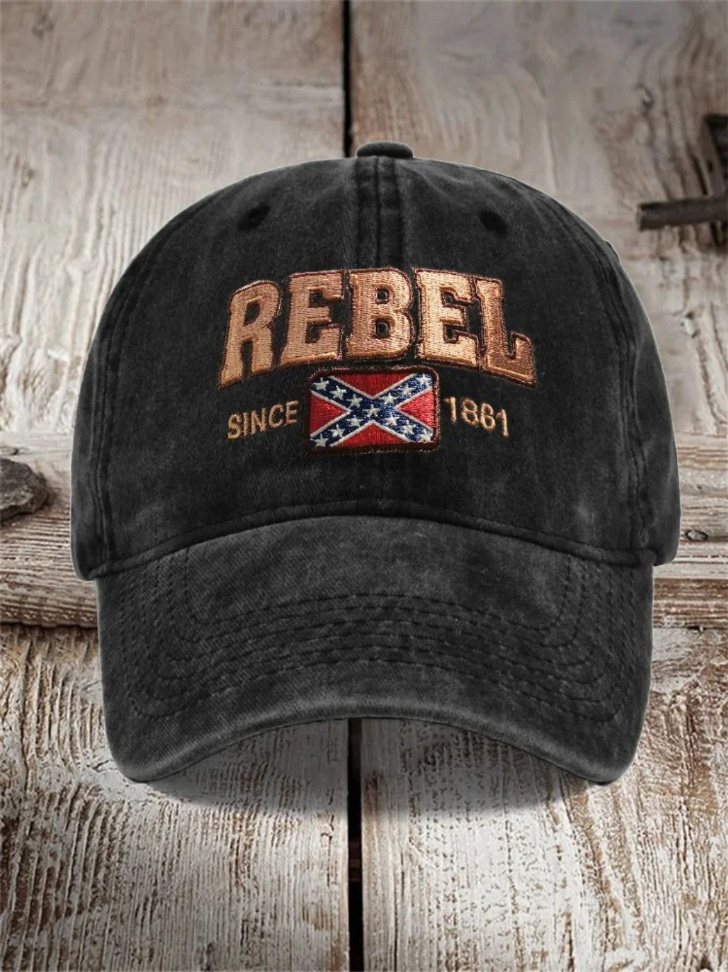 Rebel Since 1861 Rebel Flag Embroidered Washed Cap - Lilybirchmarket