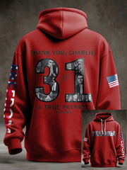 Red Charlie Kirk 31 Freedom Hoodie Signed Thank You A True Patriot Wear Red For Memorial Day - Lilybirchmarket