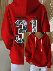 Red Charlie Kirk 31 Freedom Hoodie Thank You October 14 Charlie Kirk Day Memorial Clothing - Lilybirchmarket