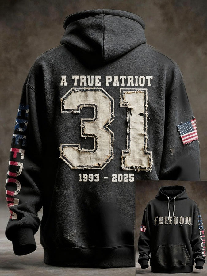 Red Charlie Kirk 31 Hoodie A True Patriot Wear Red On October 14 National Day Apparel Gifts - Lilybirchmarket