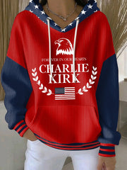 Red Charlie Kirk Eagle Forever In Our Heart Hoodie Women's Clothes Memorial Merch Gift Ideas - Lilybirchmarket
