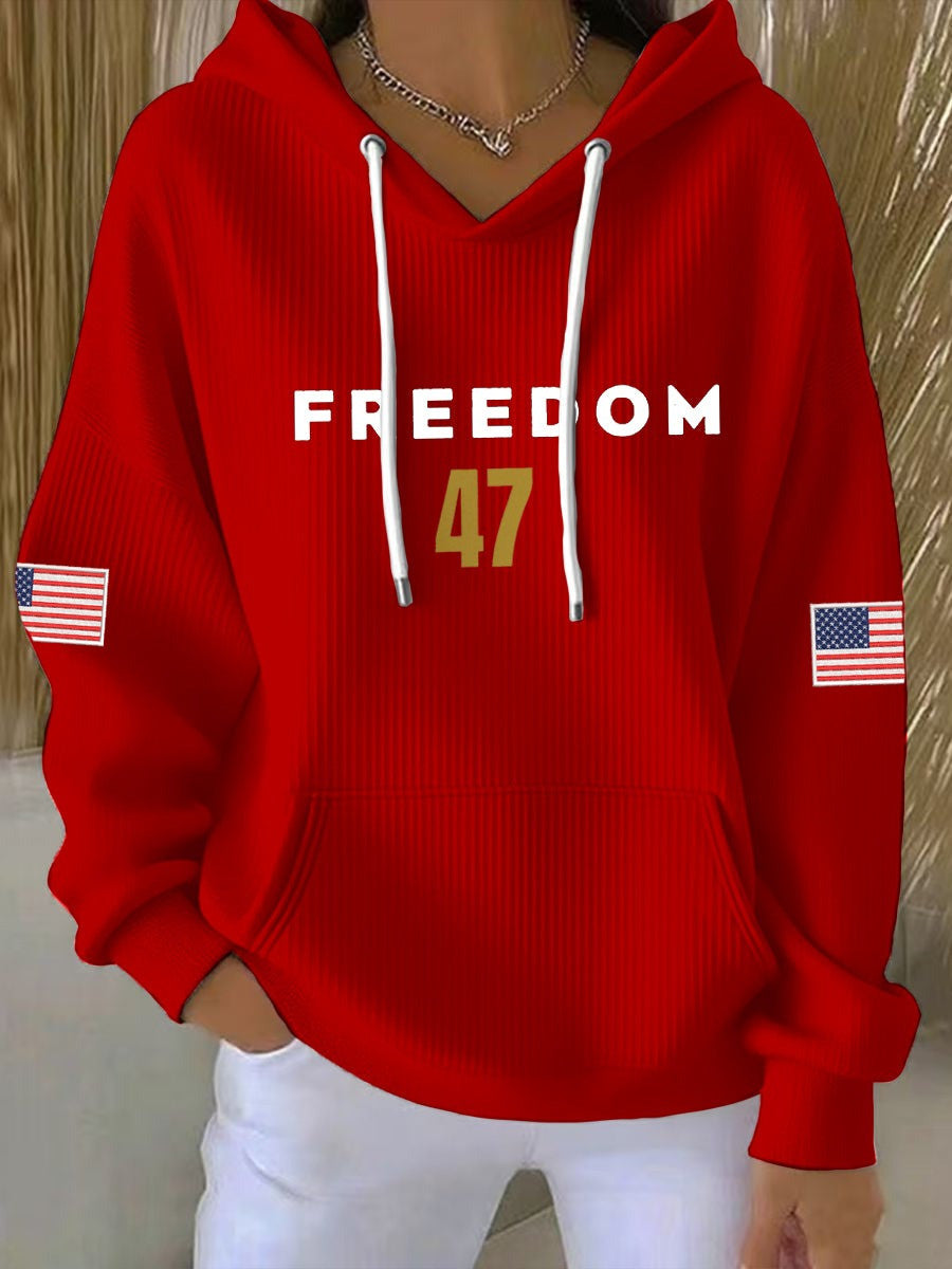 Red Charlie Kirk Freedom 47 Hoodie USA Flag Wear Red On October 14 Birthday Apparel Gifts - Lilybirchmarket