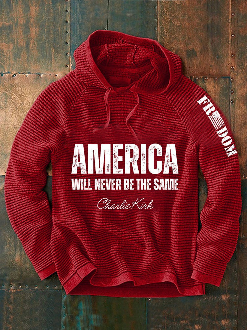 Red Charlie Kirk Freedom Hoodie America I Will Never Be The Same Wear Red For Oct 14 Day - Lilybirchmarket
