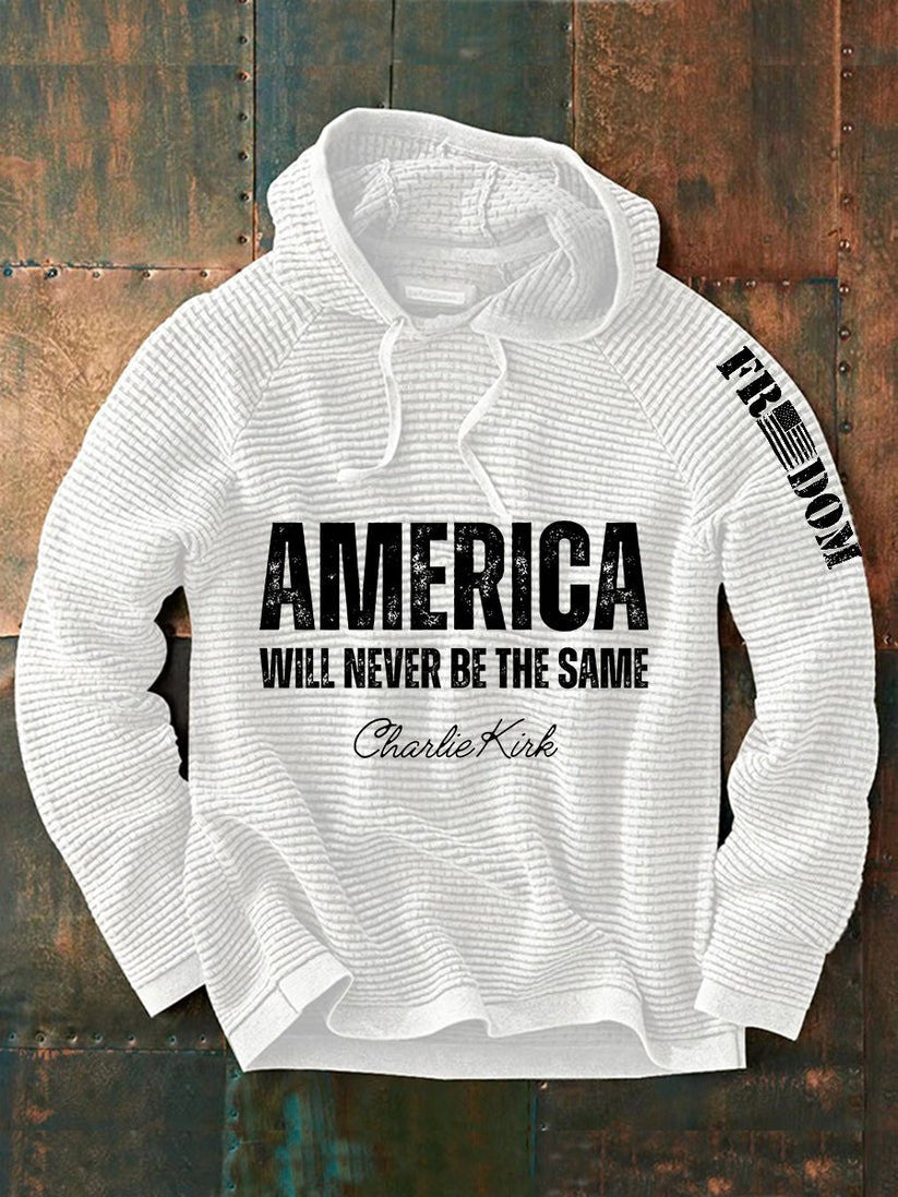 Red Charlie Kirk Freedom Hoodie America I Will Never Be The Same Wear Red For Oct 14 Day - Lilybirchmarket