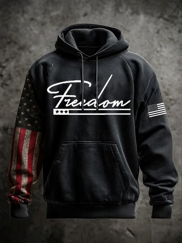 Red Charlie Kirk Freedom Hoodie American Flag Wear Red For Charlie Kirk Day October 14 - Lilybirchmarket