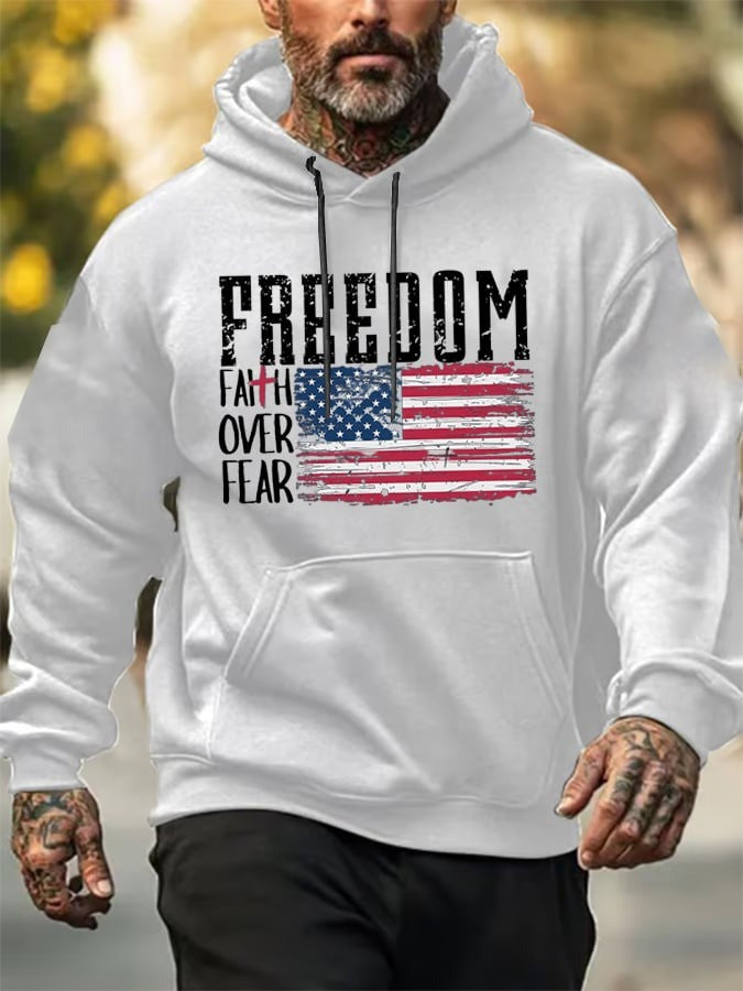 Red Charlie Kirk Freedom Hoodie Faith Over Fear Turning Point USA TPUSA Merch Apparel - Lilybirchmarket