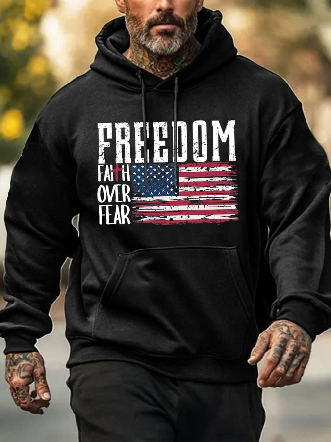 Red Charlie Kirk Freedom Hoodie Faith Over Fear Turning Point USA TPUSA Merch Apparel - Lilybirchmarket