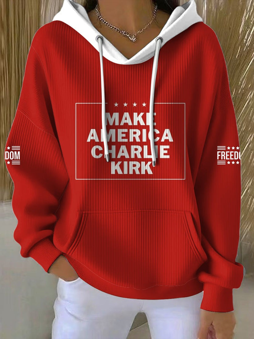 Red Charlie Kirk Freedom Hoodie Make America Charlie Kirk Wear Red For Charlie Kirk Day 2025 - Lilybirchmarket