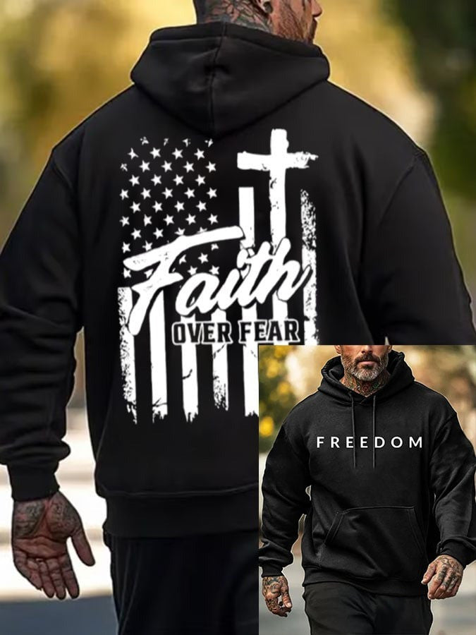 Red Charlie Kirk Freedom Hoodie Memorial Merch Faith Over Fear Charlie Kirk Funeral Merch - Lilybirchmarket
