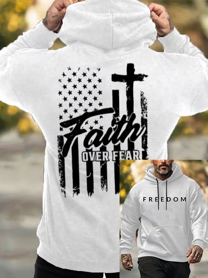 Red Charlie Kirk Freedom Hoodie Memorial Merch Faith Over Fear Charlie Kirk Funeral Merch - Lilybirchmarket
