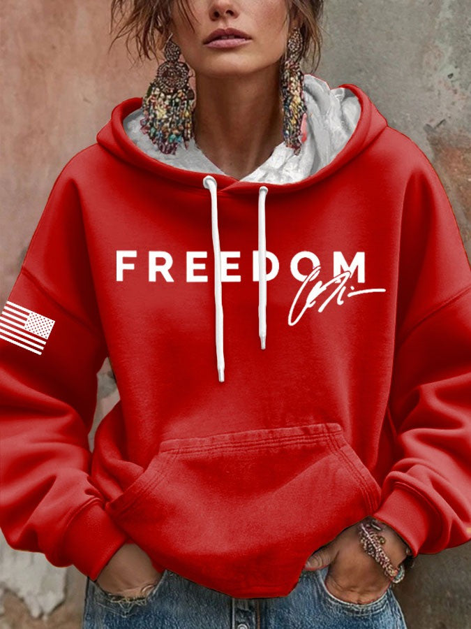 Red Charlie Kirk Freedom Hoodie National Charlie Kirk Day Clothing Charlie Kirk Merch - Lilybirchmarket
