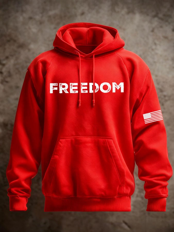 Red Charlie Kirk Freedom Hoodie Tribute Wear Red For Charlie Kirk Day October 14 Apparel - Lilybirchmarket