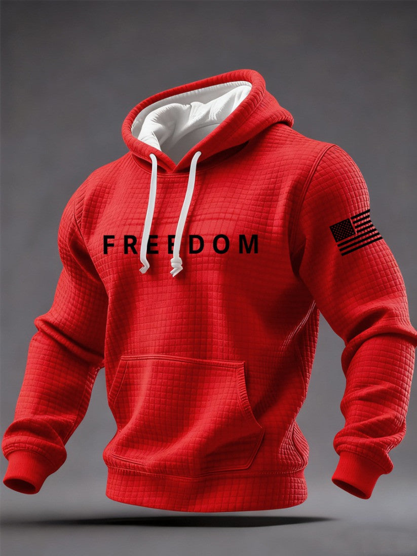 Red Charlie Kirk Freedom Hoodie USA Flag Patriotic Apparel Gifts For Husband - Lilybirchmarket