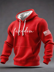 Red Charlie Kirk Freedom Hoodie USA Flag Patriotic Clothing Gifts Ideas For Husband - Lilybirchmarket