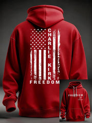 Red Charlie Kirk Freedom Hoodie Wear Red For October 14Th Day Signed CK Clothing - Lilybirchmarket