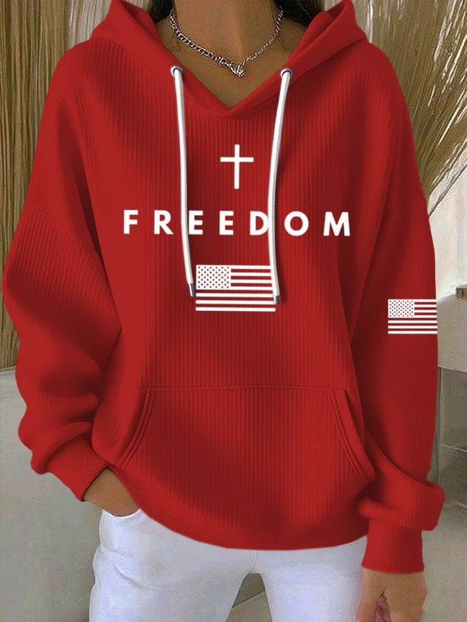 Red Charlie Kirk Freedom Hoodie Women's October 14 Day Tribute Remembrance For CK Merch - Lilybirchmarket